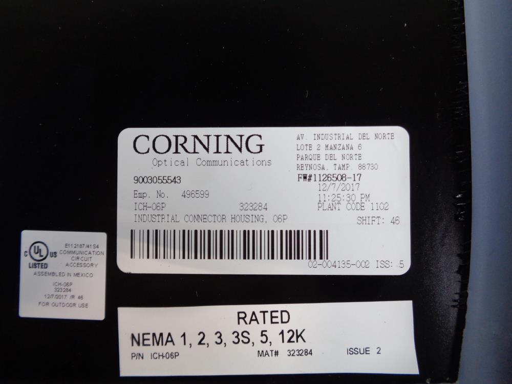 Corning ICH-06P Fiber Connector Housing Enclosure 20" x 16" x 6"